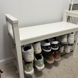 Wooden Bench Shoe Rack