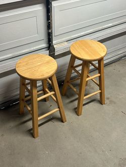 Pair of Wooden Bar Stools