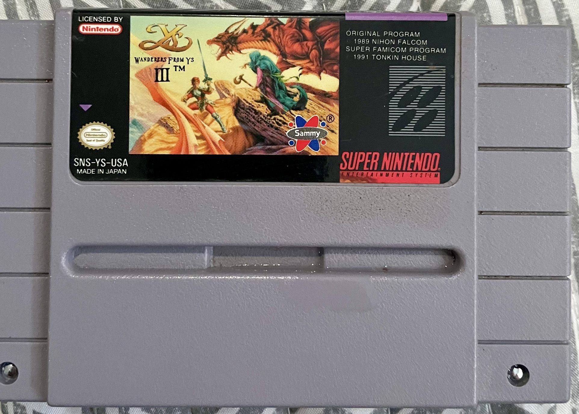 YS Wanderers from YS 3 Super Nintendo Video Game