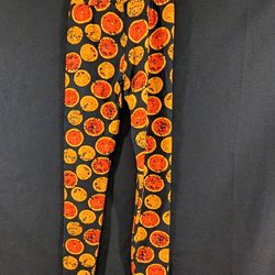 LuLaRoe Orange Patterned Leggings