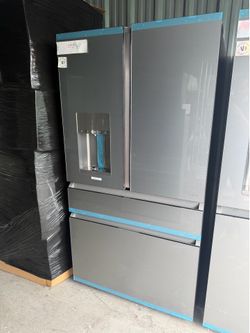 Ge Cafe platinum glass fridge French door