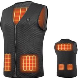 AIMINTSEN Heated Vest, USB Charging Electric Heated Jacket Washable for Women Men Outdoor(No Batt--ery)