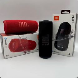 JBL Flip 7 Bluetooth Speakers – Red & Black