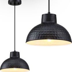 10" Farmhouse Black Kitchen Pendant Light Fixture