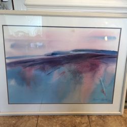 beautiful Large Picture With Glass Frame. 