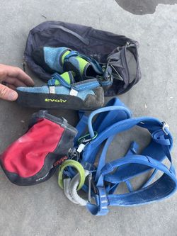 Climbing Gear Bundle – Shoes, Harness, Chalk Bag (Great Starter Set)
