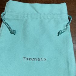 Extra Large New Tiffany & Co. Drawstring Pouch. Blue