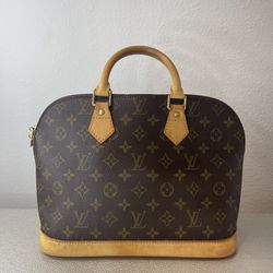 Authentic Louis Vuitton Alma Shoulder Bag PM Brown Canvas/Leather
