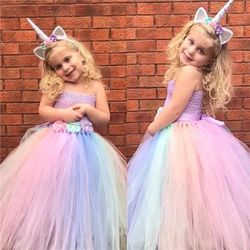 Pastel rainbow Unicorn Tutu Dress
