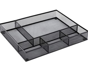 Desk Drawer Organizer- 5 Compartments Large Space,16.2 x 12.2 x 2.36 Inches,Multi-use Storage Box Set for Office,Bathroom, Kitchen, Makeup