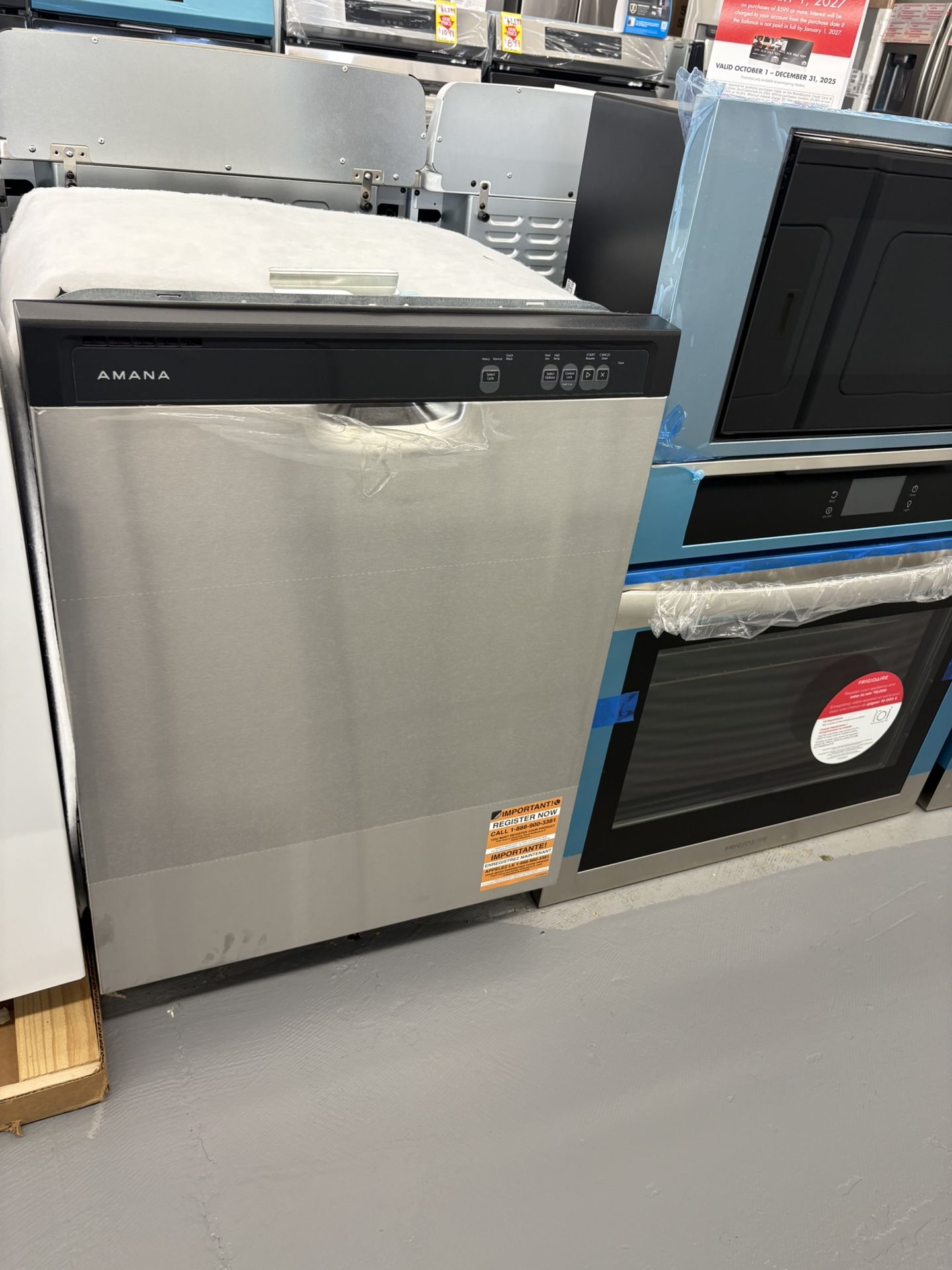 Amana 24 in. Front Built-In Tall Tub Dishwasher in Stainless Steel with 3-Cycles 59 dBA