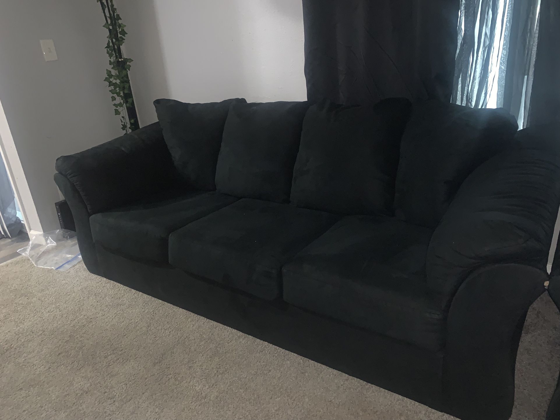 Black three seat sectional
