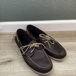 Sperry Top Sider Gold Cup Brown Leather 2 Eye Boat Mens Size 11.5