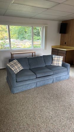 Blue Velveteen Couch