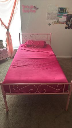 Pink Bedframe and Mattress
