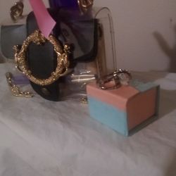 Beautiful Petite Clear Purse Filled With New Items Plus Gorgeous Artisan Ring 