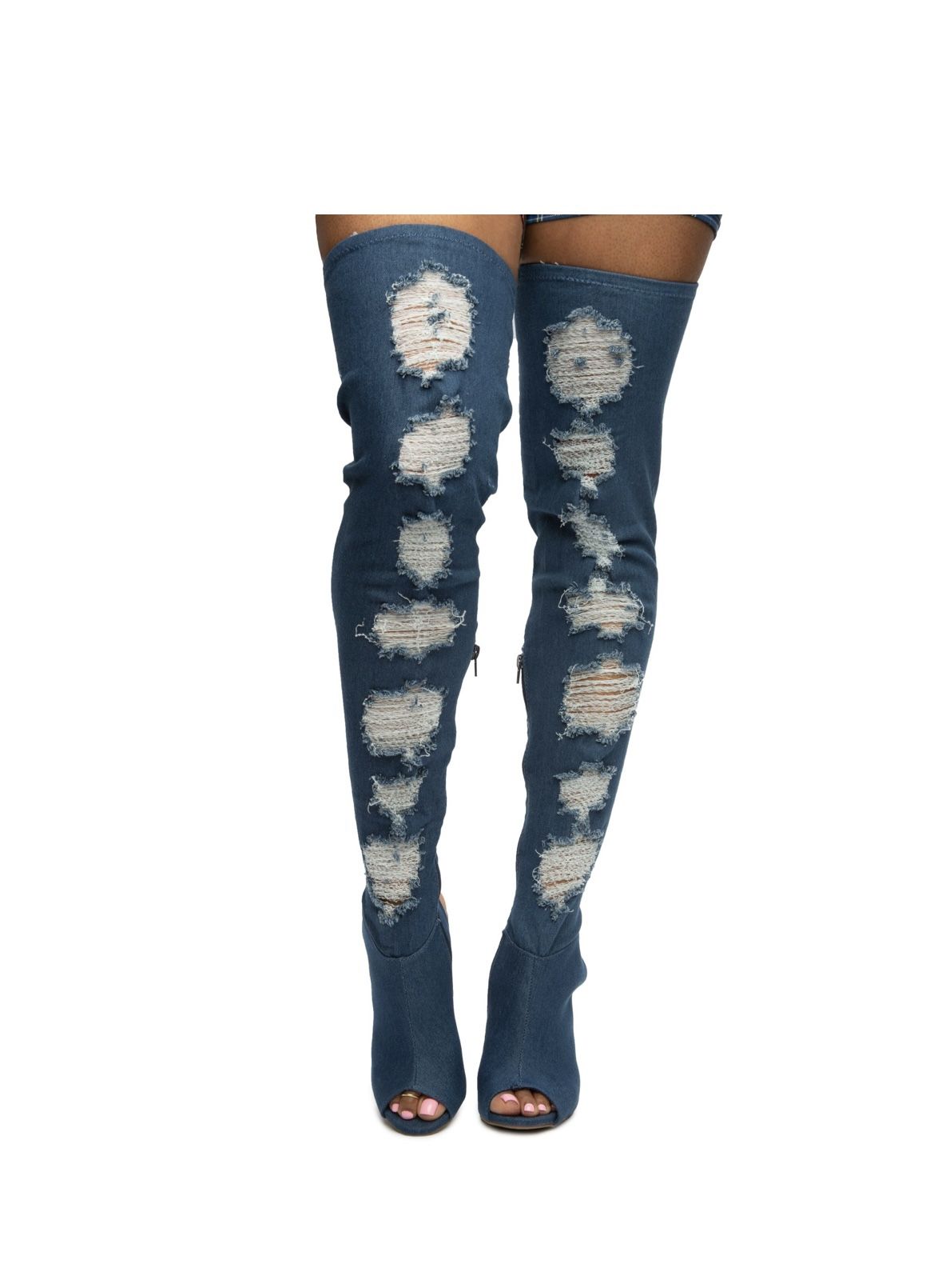 Thigh High Denim Boots 