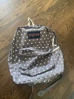 Jansport Gray Polka Dot Back Pack Like New!