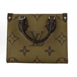 LOUIS VUITTON ONTHEGO BB Letter Logo Jungle Bag Leather Single Shoulder Crossbody Handbag Women's Brown(p409)75