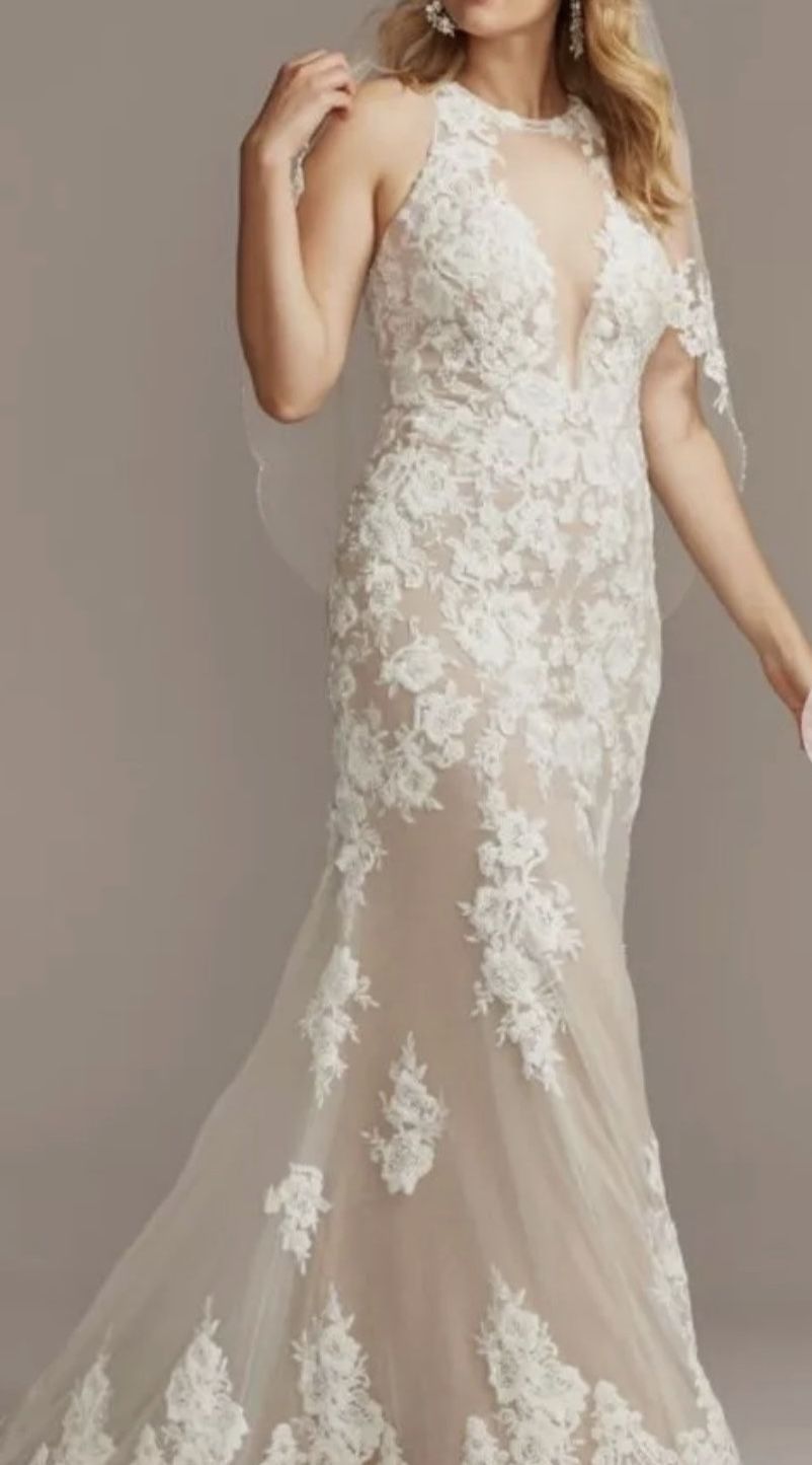 Galina Signature Sequin Floral Wedding Dress