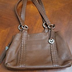 Authentic Brighton Leather Brown Purse HandBag  Medium Size Tote Stunning Beautiful