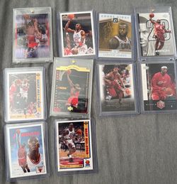 Michael Jordan and LeBron basketball cards