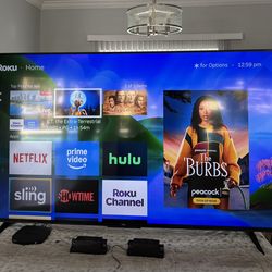 REDUCED! Stunning 55” TCL TV, Like New w Extras, first come, Hooked Up For Viewing. Lighthouse Point Area