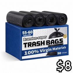 [NEW] 55-60 Gal / 50 Ct - Heavy Duty Trash Bags