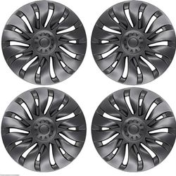 21" Set of 4 Wheel Rims Cover Hubcap Snap on Tesla Model Y-Black Matte