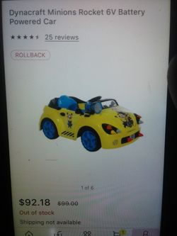 Dynacraft MINIONS ROCKET 6V BATTERY POWERED CAR Kids