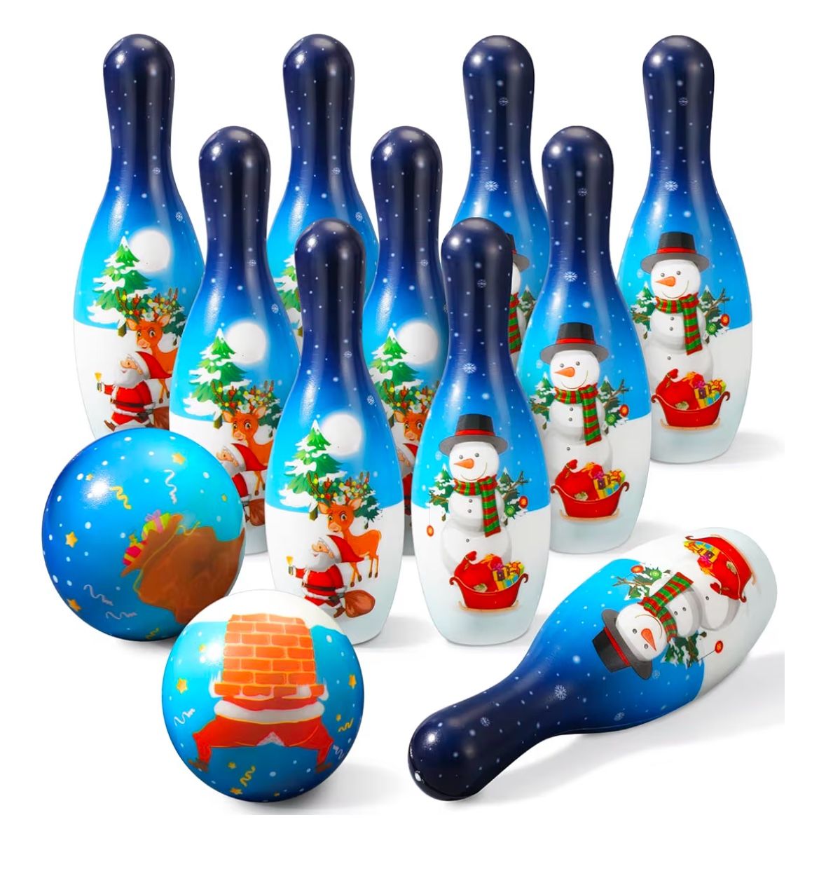 12 Pcs Christmas Bowling Set(new)
