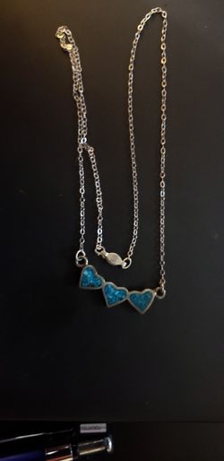 Silver and Torquoise Heart Necklace