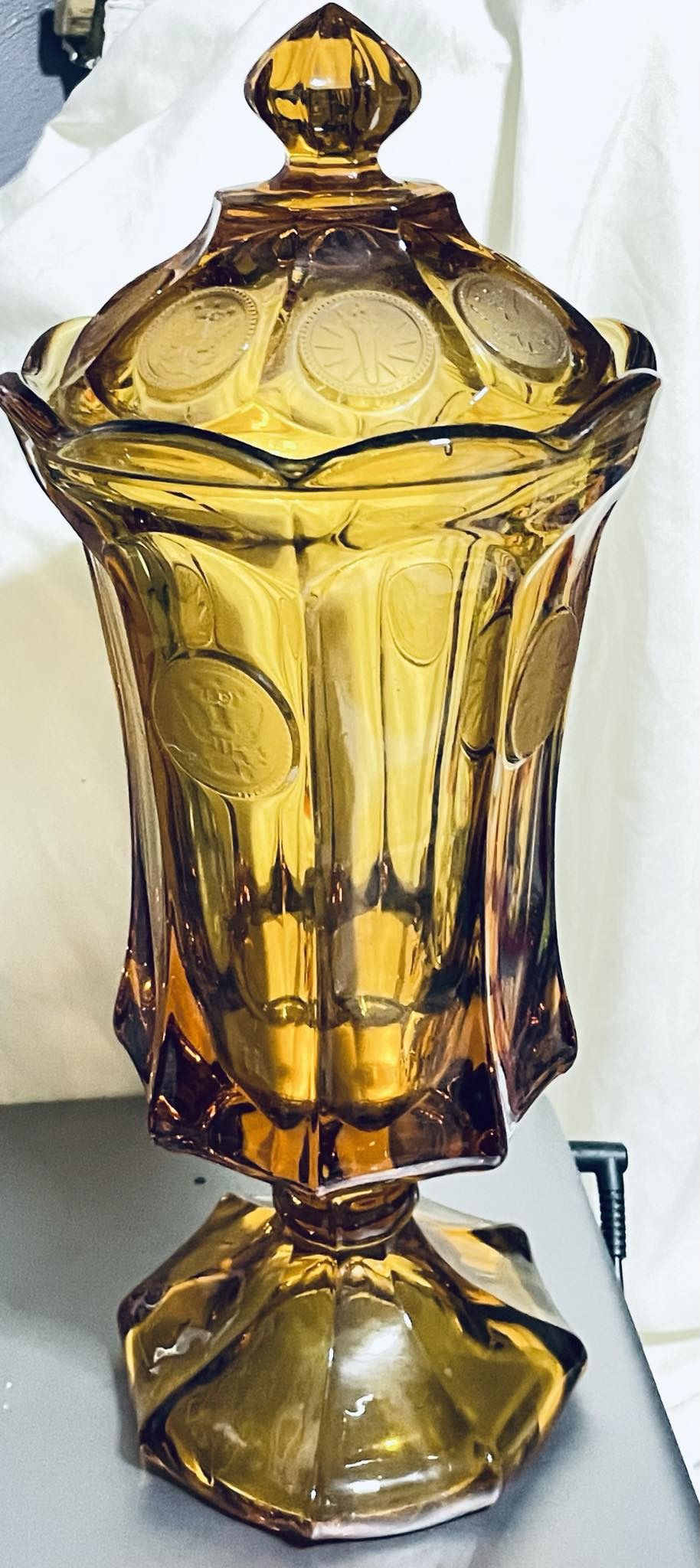 Vintage Fosteria Amber Dish