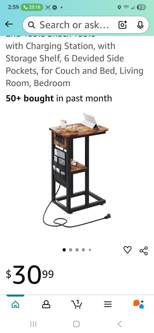 C Shape End Side Table