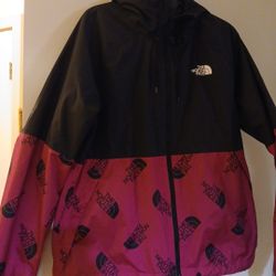 Men's The North Face Antora Rain Hoodie Windbreaker Jacket Size Large Used Worn Twice Like New Size Large In Good Condition Black Pink 