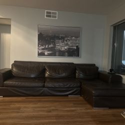 Must Sale Today - L Shaped Pure Leather Couch -leather sectional 