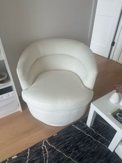 West Elm Viv Swivel Chair new open box not used alabaster white