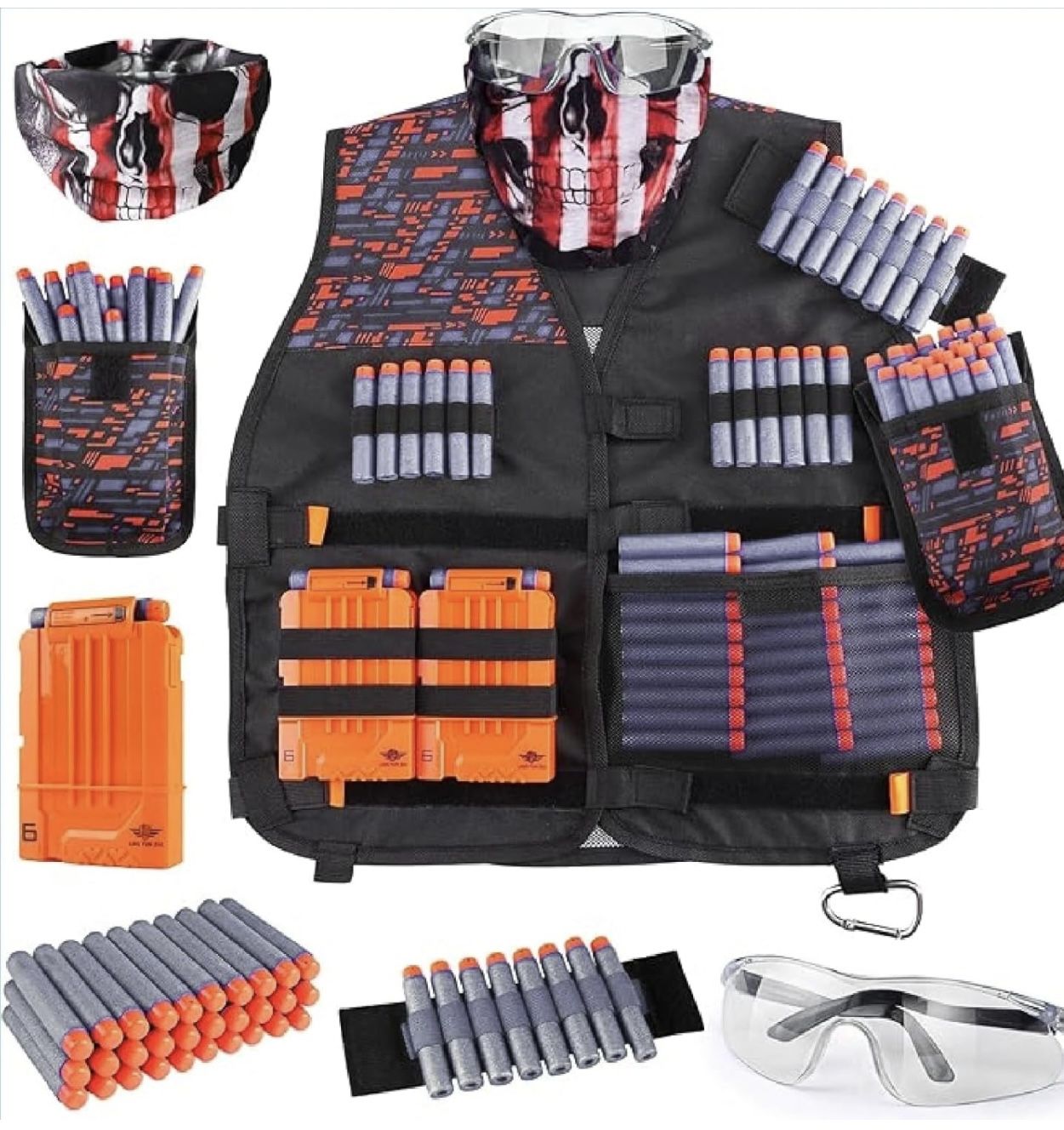 Kids Tactical Vest Kit for Nerf Guns Elite Series with Refill Darts