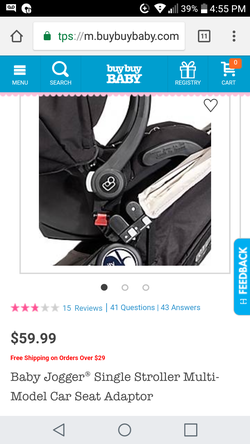 Babyjogger Single Stroller Car Seat Adaptor