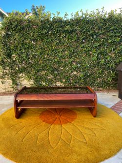 1970s Vintage MCM Solid Oak Lou Hodges style coffee table