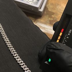 Cuban Link Bracelet White Moissanite Gra Certified