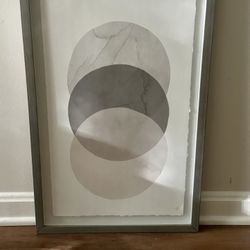 Framed Marmont Hill Minimalist Abstract Art – Overlapping Circles (16x24)