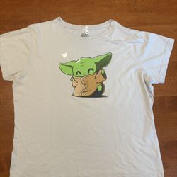 Women's Star Wars Yoda XL Gray T-shirt.  Crew Neck Short Sleeve