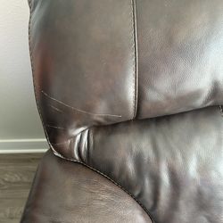 Genuine Leather Reclining Sofa