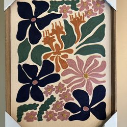 Floral Embroidery Wall Art Painting