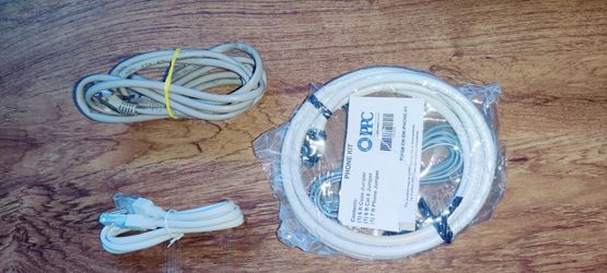 Lot Of 5 Cat 6 ethernet Cables 7ft, 6ft And Coaxial Cable