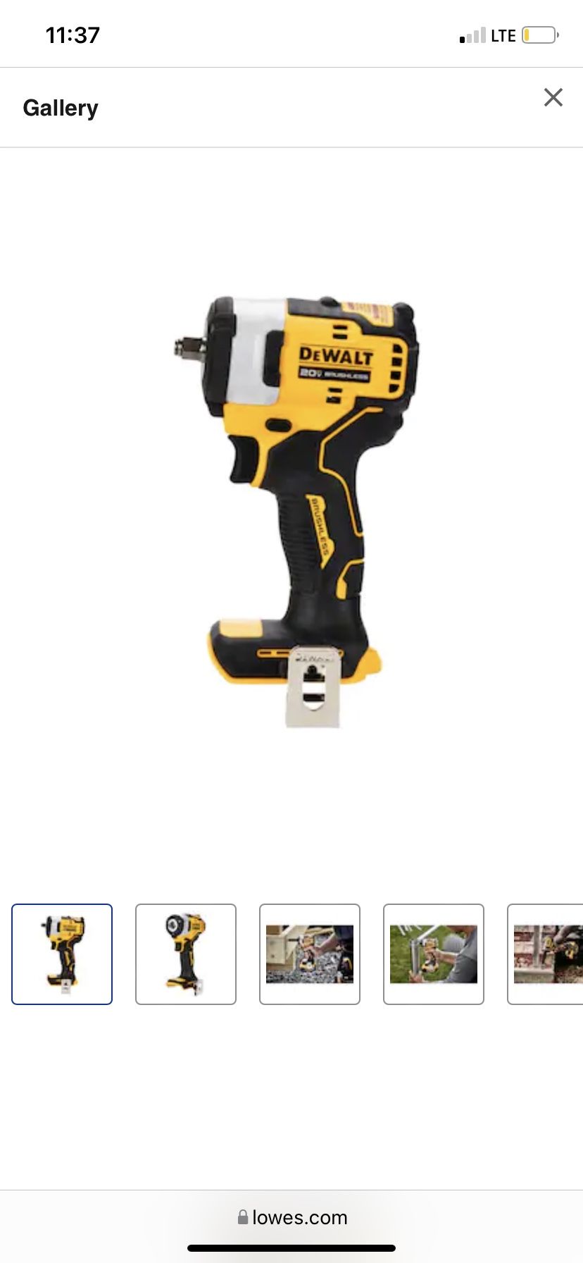 Dewalt 20v Impact Wrench Tool Only