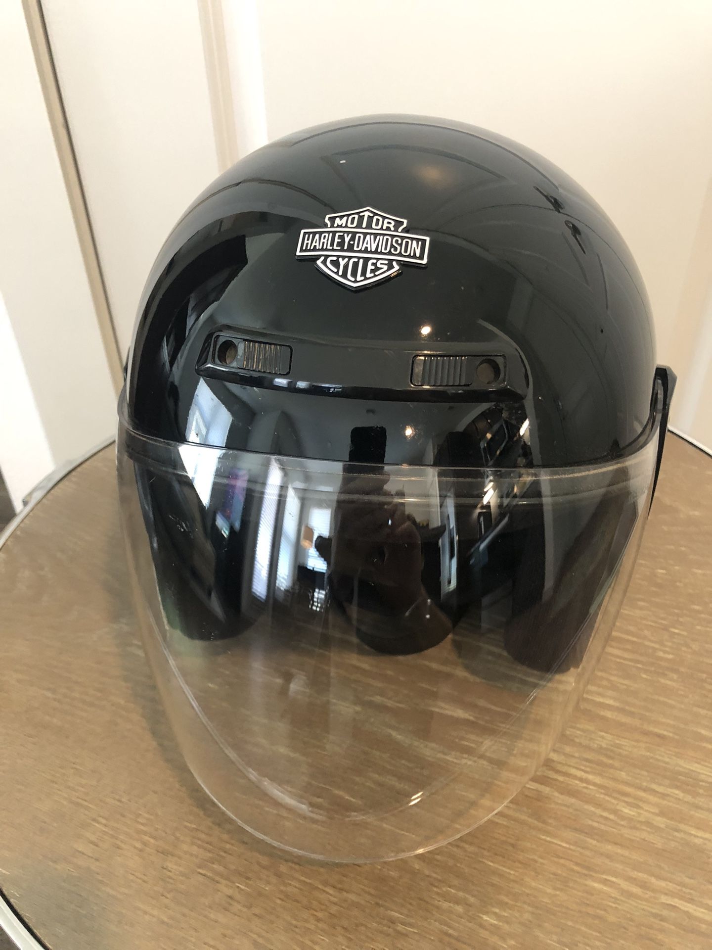 Harley Davidson, Motorcycle Helmet, Jet Face, Shield, Great Condition. Size Large.