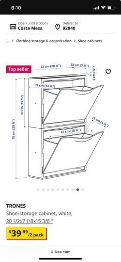 Ike Shoe/storage cabinet, white