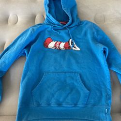 Supreme Cat In The Hat Hoodie Blue